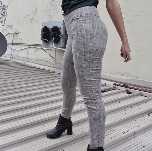 Zara plaid pants high waist skinny fit - Picture 3 of 11